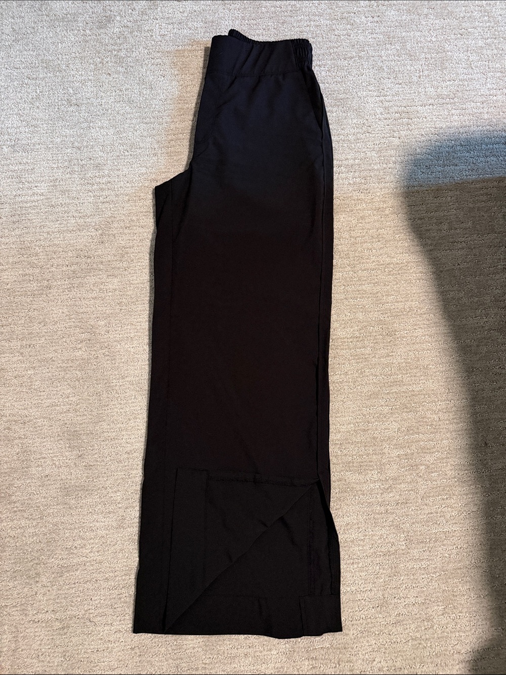 Women’s Black Elastic-Waist wide Leg cropped Pants